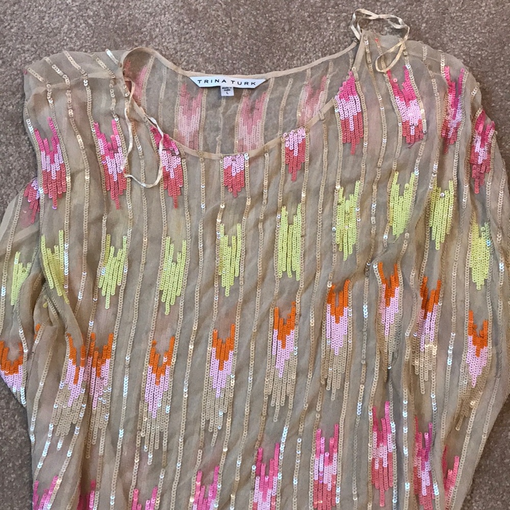 Trina Turk silk top with matching camisole